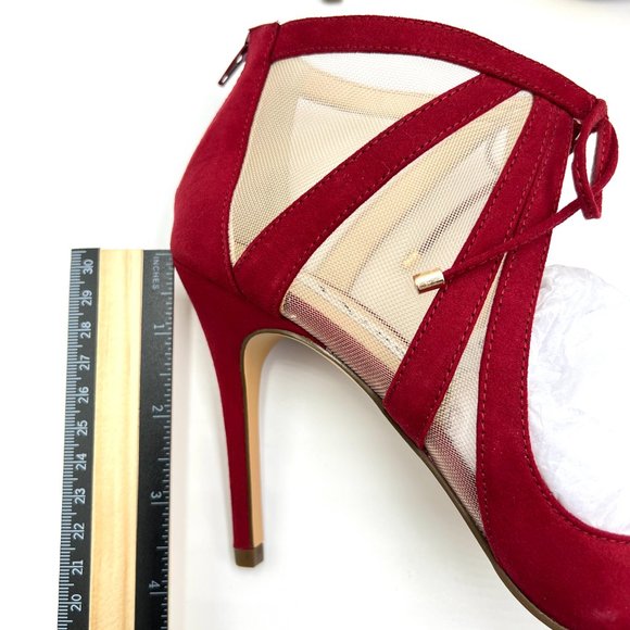 Nina Womens Size 8 Cranberry Red Strappy Stiletto Dress Sandals Heels Shoes 8M - Picture 11 of 13